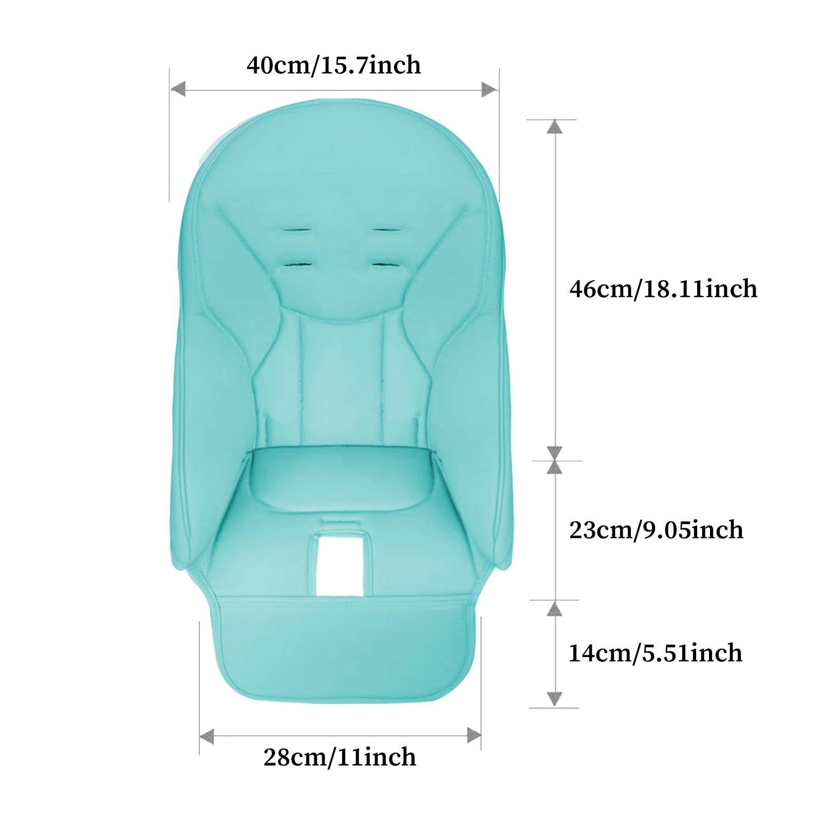 Copertura Sedia Alta Cuscino Booster Imbottito Bambino Copri Sedia Morbido in Pelle Pu Idrorepellente Facile da Pulire Antimacchia Leggero Adatto per, Blu