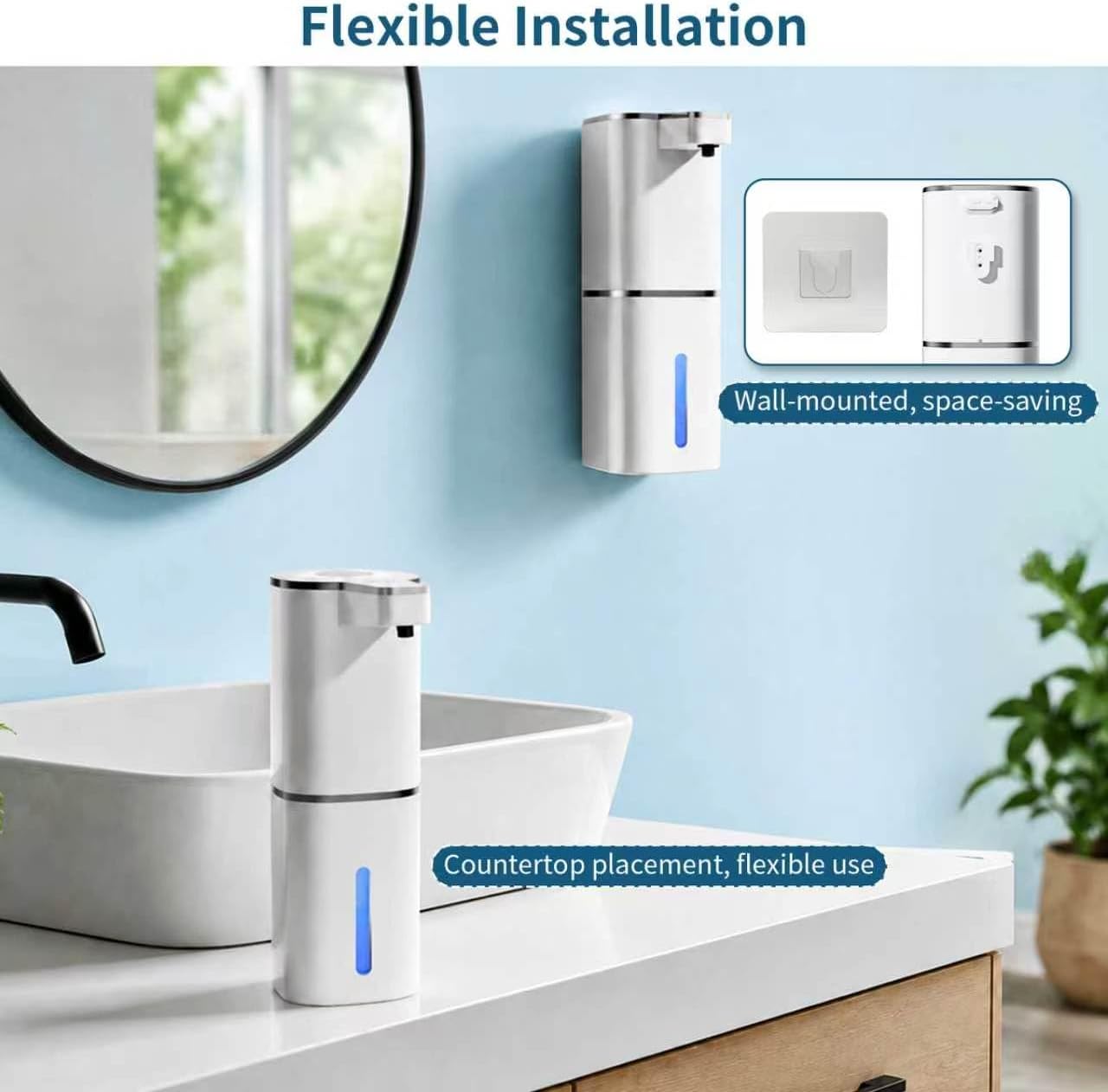 2 Pack Automatic Foaming Soap Dispenser Touchless, Digital Display, 14.2oz