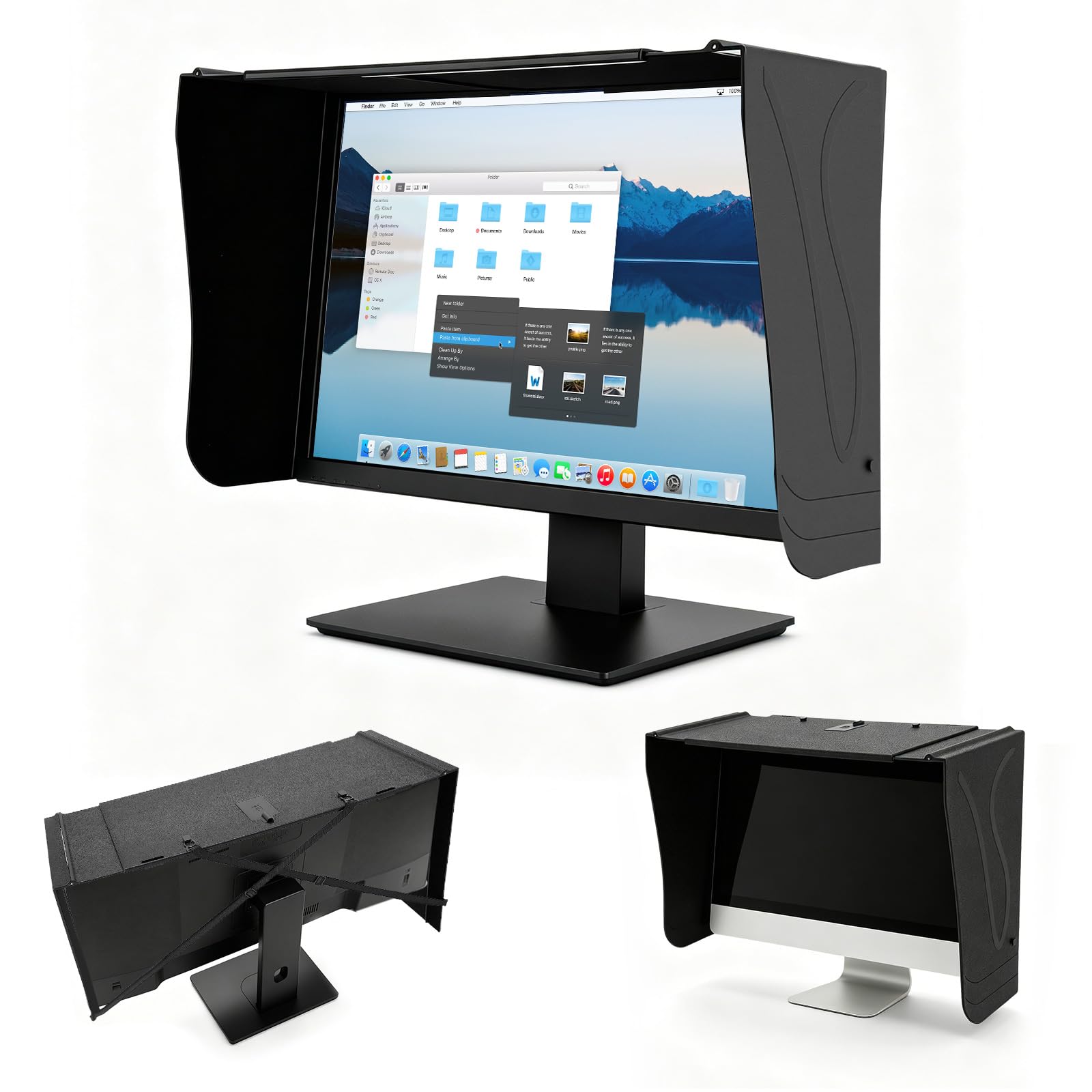 Monitor Hauben Sonnenschutz, 17-27 Zoll Bildschirm Sonnenblende Verstellbare Monitorhaube Laptop Sonnenschutz für Monitor Außenrahmen Monitor Sonnenschutz Bietet Schutz der Privatsphäre