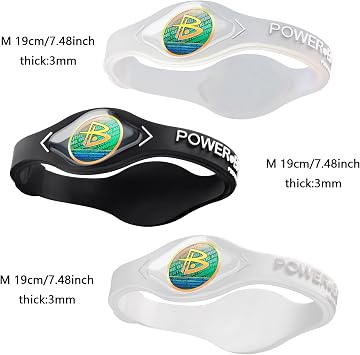 Power Balance Original Silicone Wristbands 3 Pack, Sports Performance Bracelets for Men, Waterproof Gym Bracelets