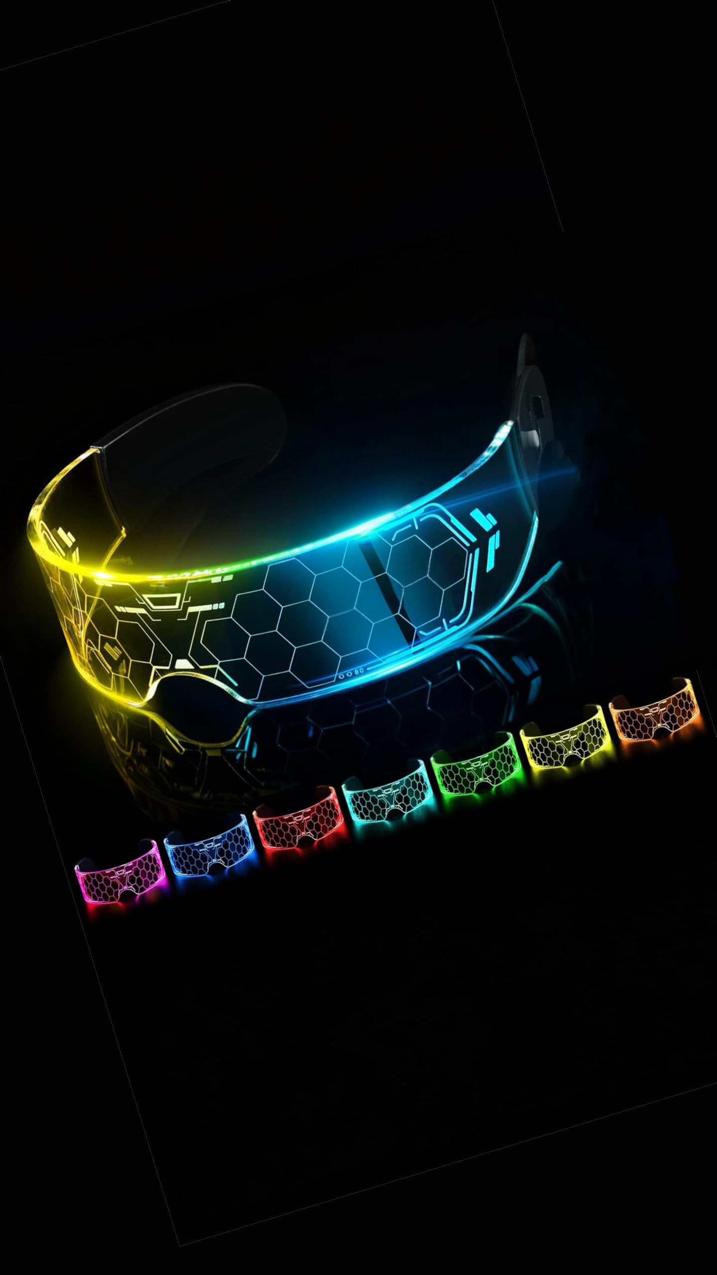 Sweet seven Rechargeable LED Light Up Cyberpunk Glasses - Party and Cosplay Fun for Adults