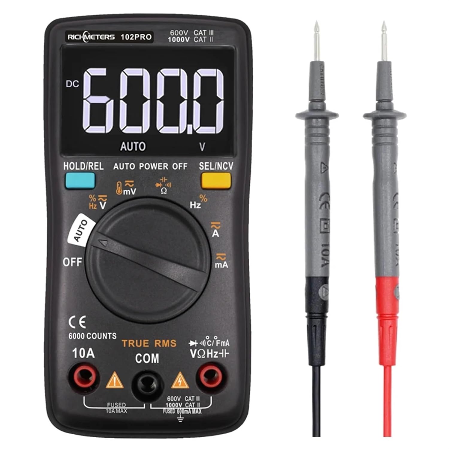 RM102Pro Digital Multimeter 6000 Counts Auto 113D Back Light AC/DC Voltmeter Transistor Tester Frequency Diode Temperature(RM111)