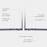Dell Inspiron 16 5645 Ordinateur Portable, Processeur AMD Ryzen 7-8840U, Écran 16'' FHD+, 16Go RAM, 1 TB SSD, Graphique AMD UMA, Windows 11 Home - Clavier rétroéclairé Français AZERTY, Indigo - 6