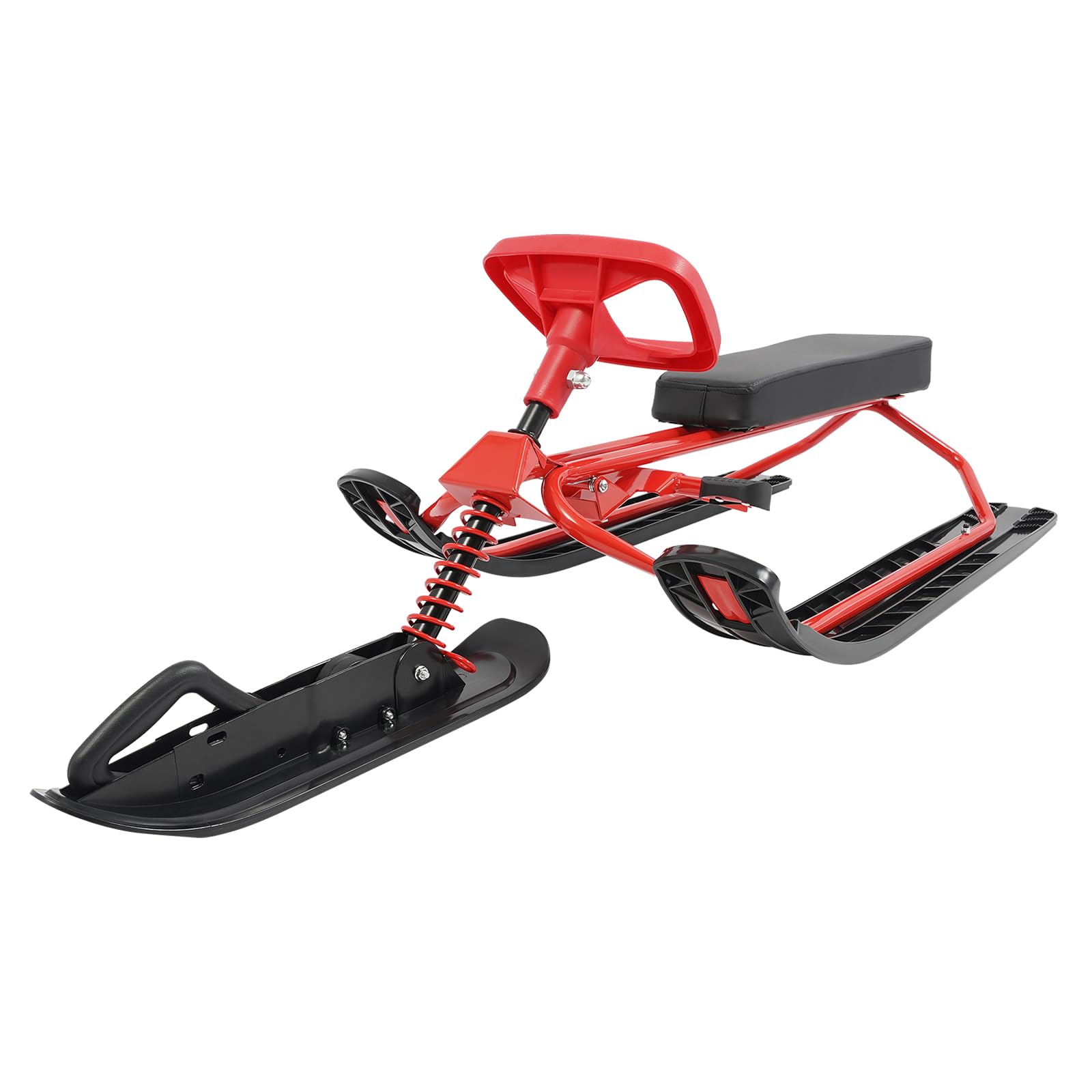 Luge d'hiver avec volant, luge de ski pour adultes avec volant pour sports d'hiver, snowboard avec grande capacité de charge jusqu'à 100 kg, pour le ski et la luge par temps froid