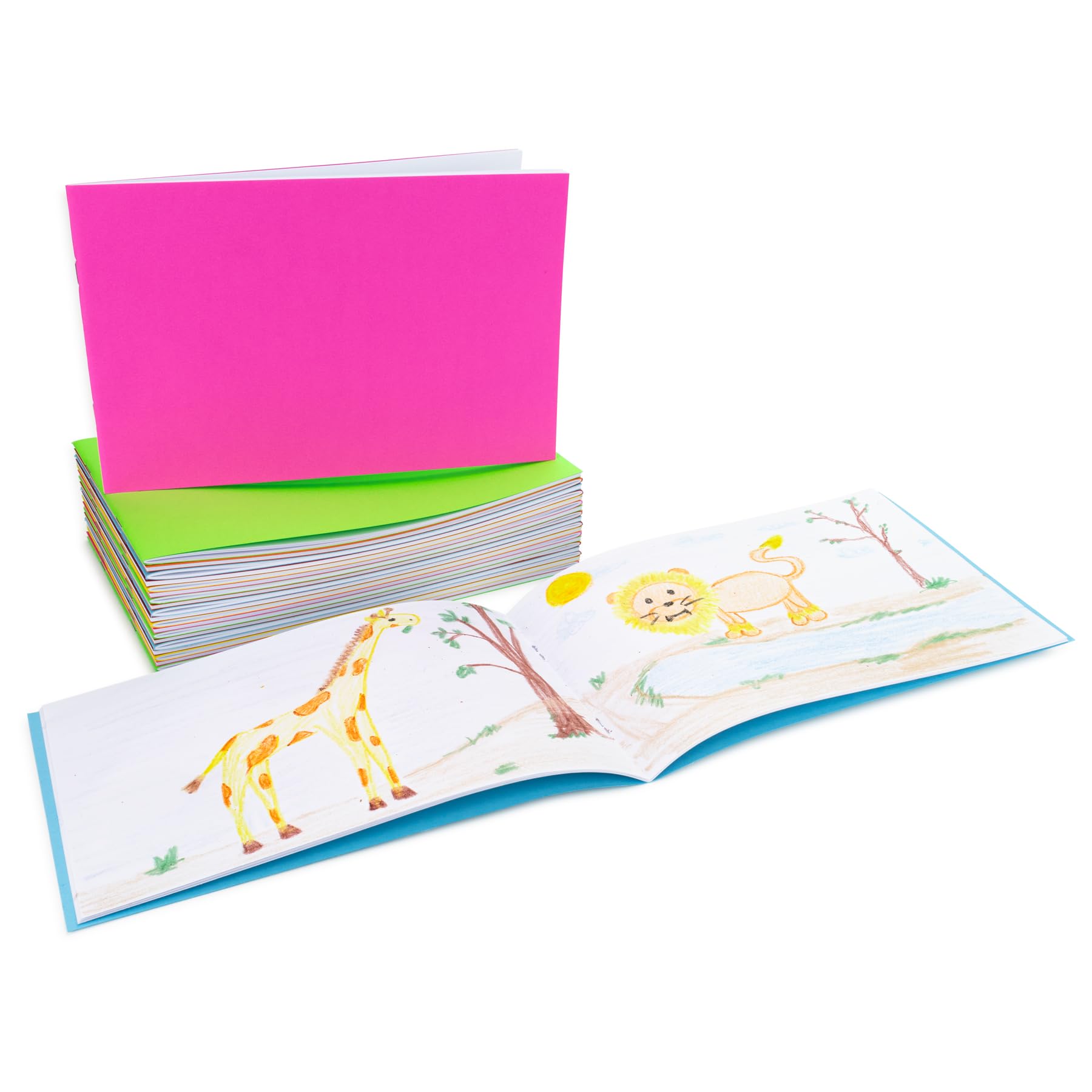 Hygloss Products - Libri bianchi, paesaggio 20 libri 5.5 x 8.5 Inch Colori vivaci.