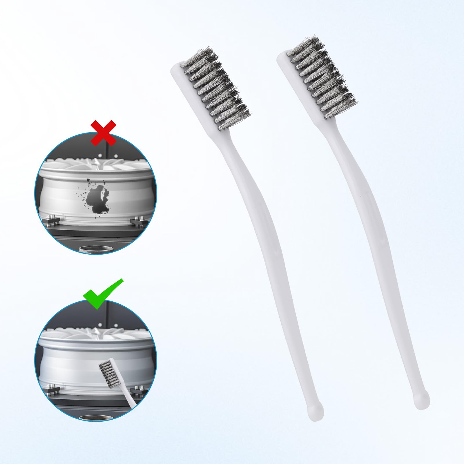 5pcs Wire Brushes for Cleaning 7.09in Long Stainless Steel Metal Wire Brushes Reinforced Bristle Mini Small Brush Set Tools for Kitchen Industrial Welding Slag Walnut Carving Gaps Rust Removal - Image 4