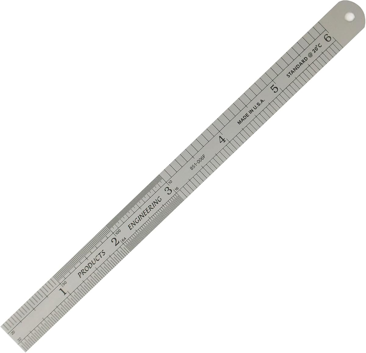 PEC Tools 6”/150mm Steel Rule, Flexible Metal Ruler – English/Metric 9-in-1 Graduation (1/16",1/32",1/64",1/10",1/20",1/50",1/100",1.0mm,0.5mm) Satin Chrome Finish, Made in USA