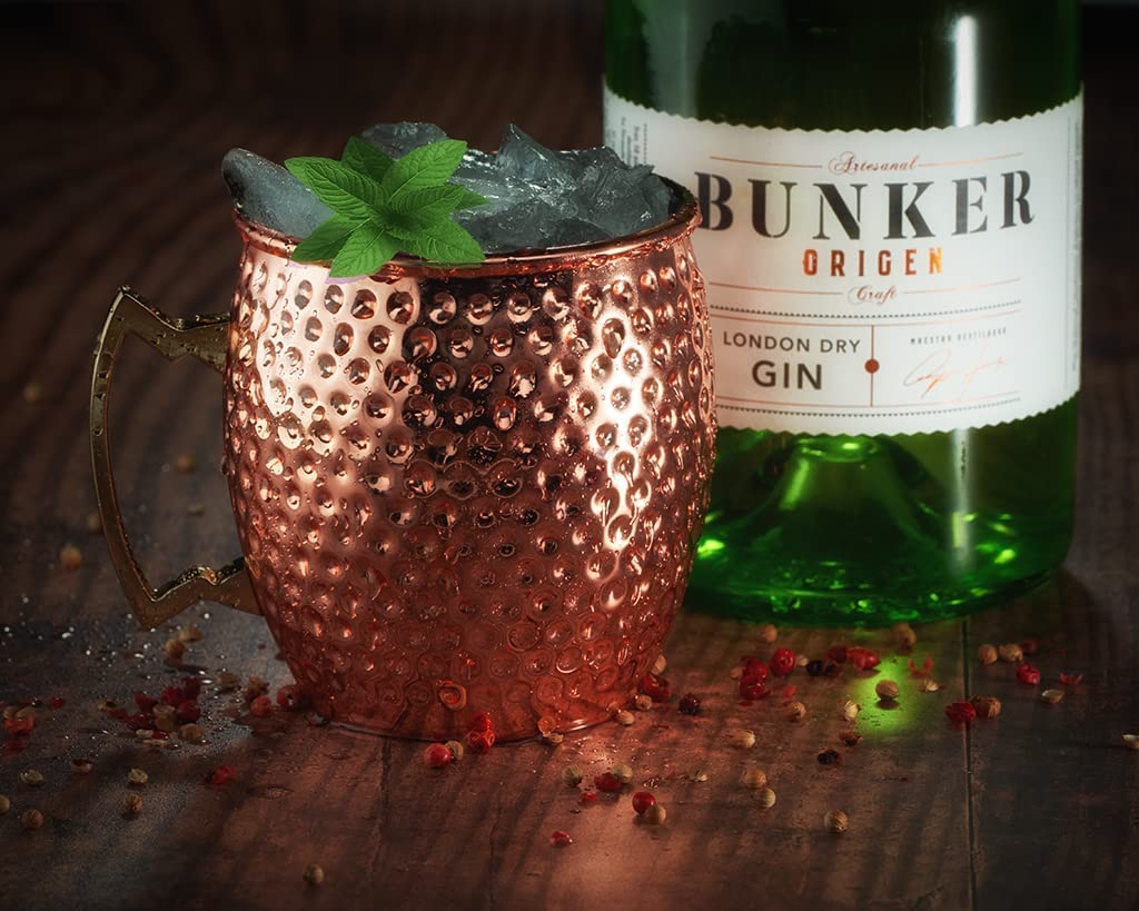 Bunker Distillery - Ginebra Premium Artesanal Bunker Origen - Botella 70 cl - London Dry Gin - Edición limitada - Premio Mejor Ginebra de España 2024,2023 y 2021 - Sin gluten - 100% natural