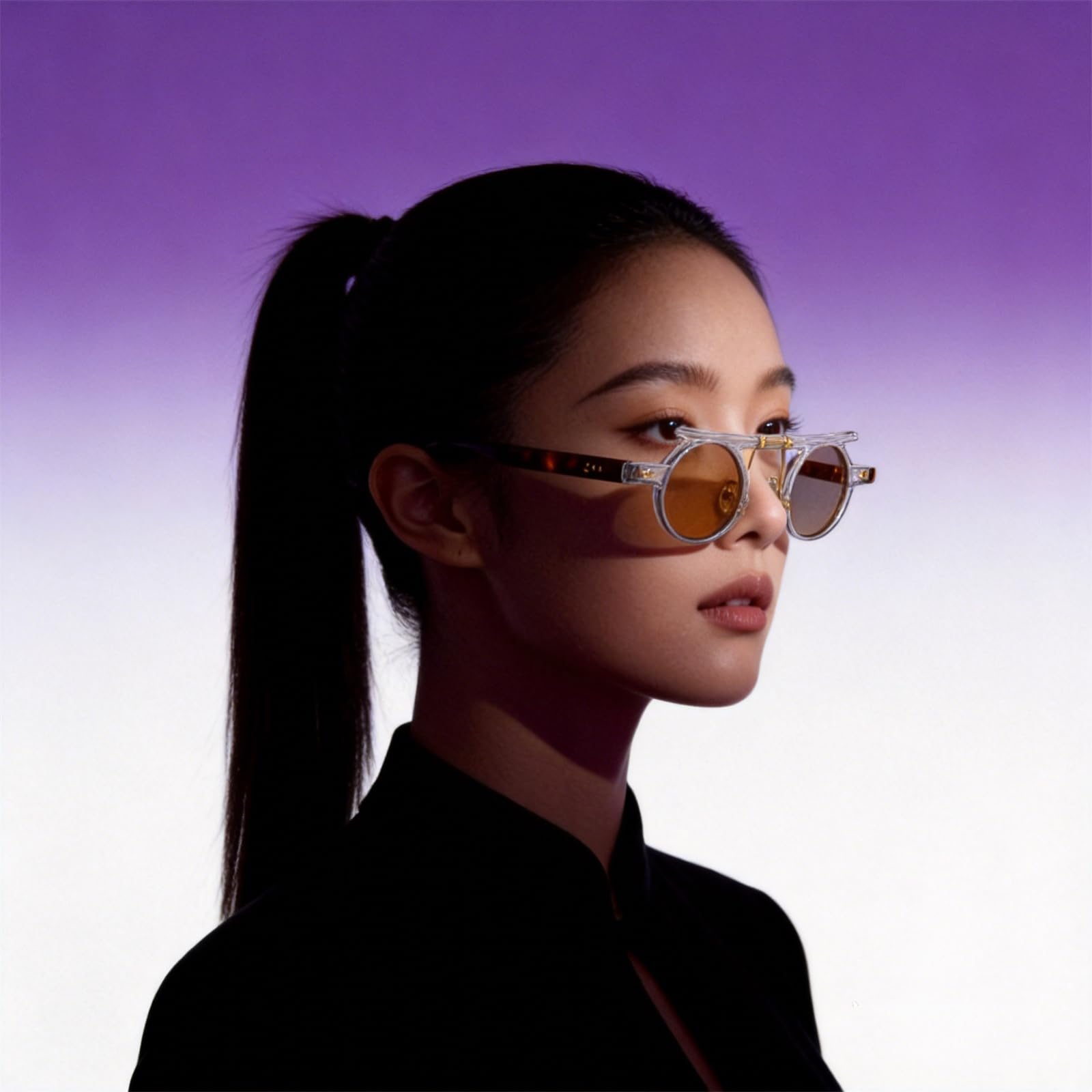 Gafas de sol UV400 para hombres y mujeres, marco pequeño punk redondo gris claro, lente ligera para deportes al aire libre y conducción