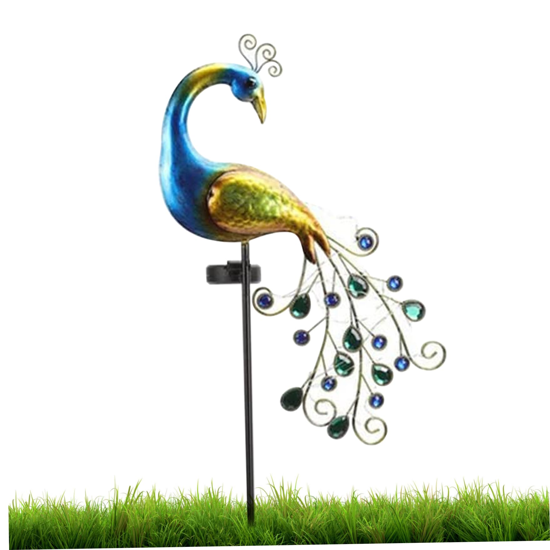 CAKEEYUM Solar Light Peacock Garden Light Metal Peacock Garden Solar Lamp 300mAh Outdoor Decorative Stake Lights Stake for Yard Decorations Lights, Outdoor