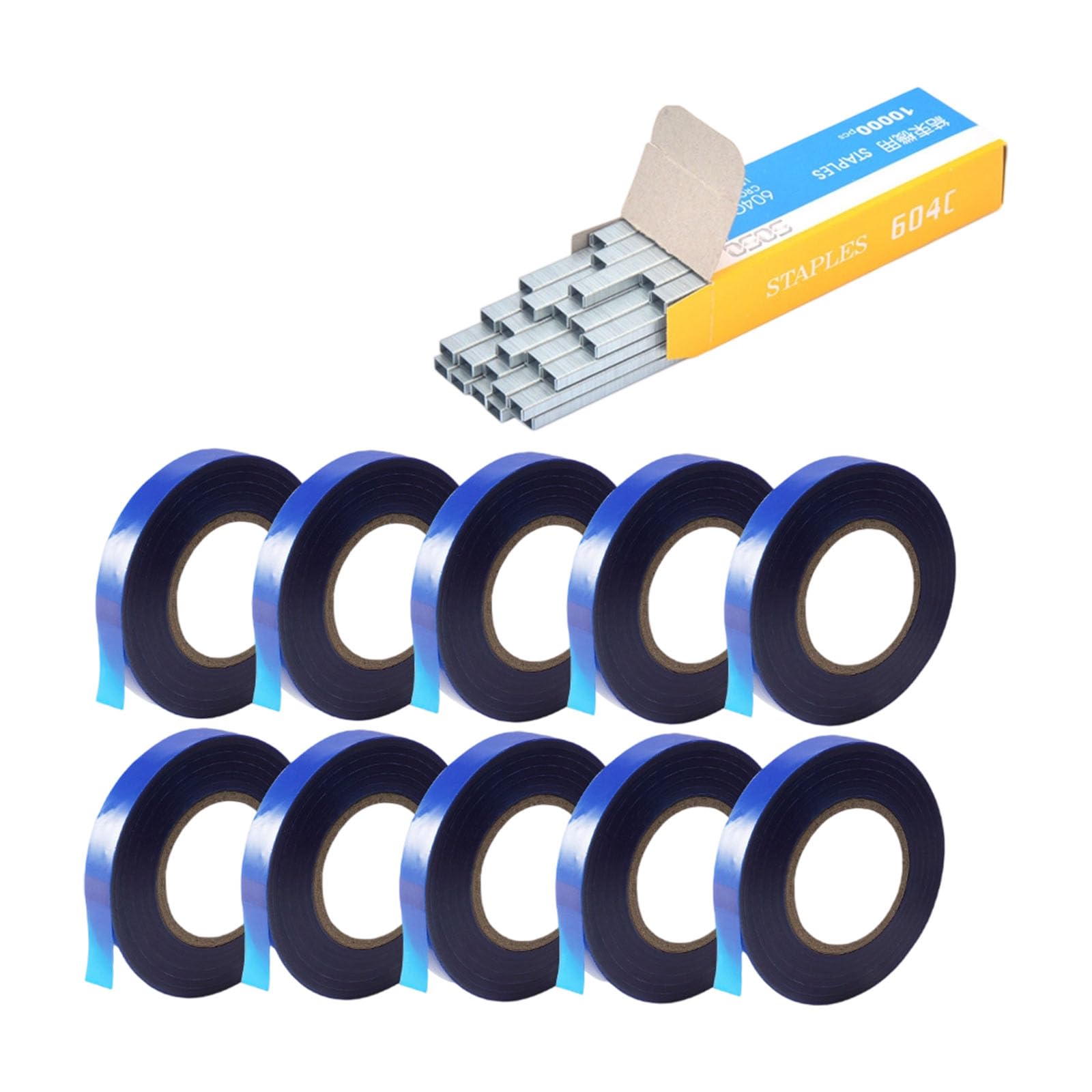 Plant Branch Tie Tape Hand Tying Binding Tools With1Box Staple Pin for Garden Tying Machine Vegetable Plant Ties Tape for Outdoor