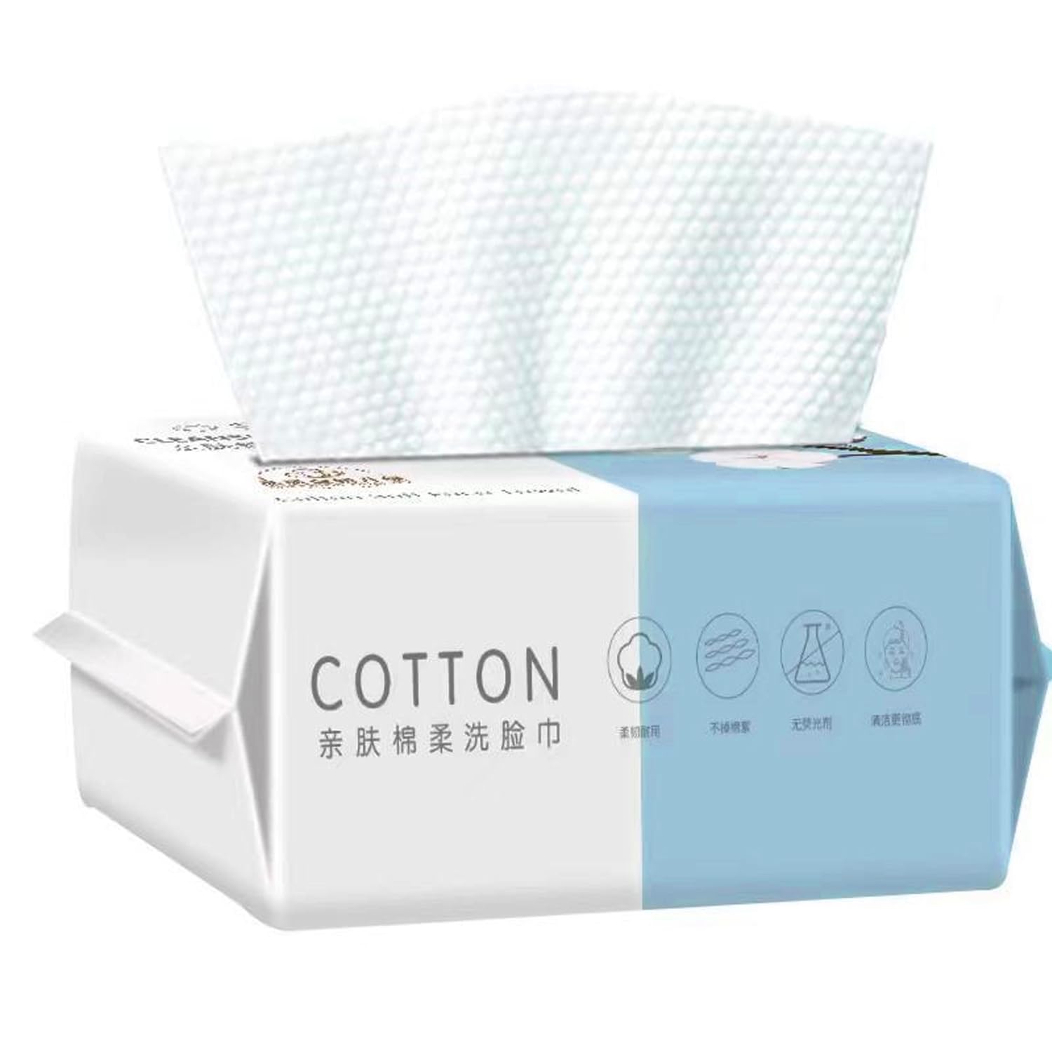 100PCS Toallas Facial Desechables, Toallitas Secas de Algodón 100% Algodón, Toallitas para Bebés, Natural y Biodegradable, Espesar Toallas de Papel Húmedas y Secas Para Todo Tipo De Pieles(20X20CM)