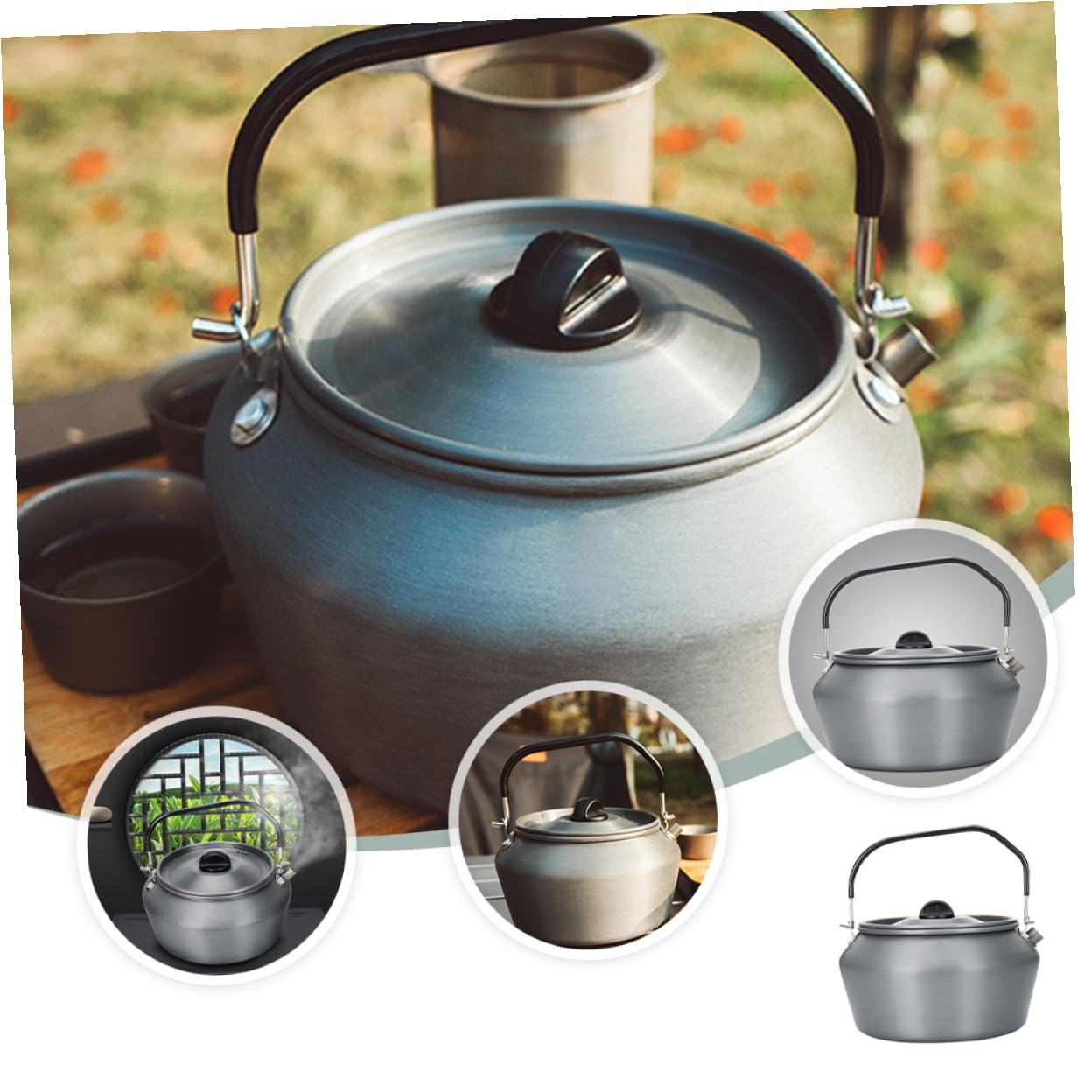Hervidor de Camping Portátil 1.2l 1.5l Acero Inoxidable
