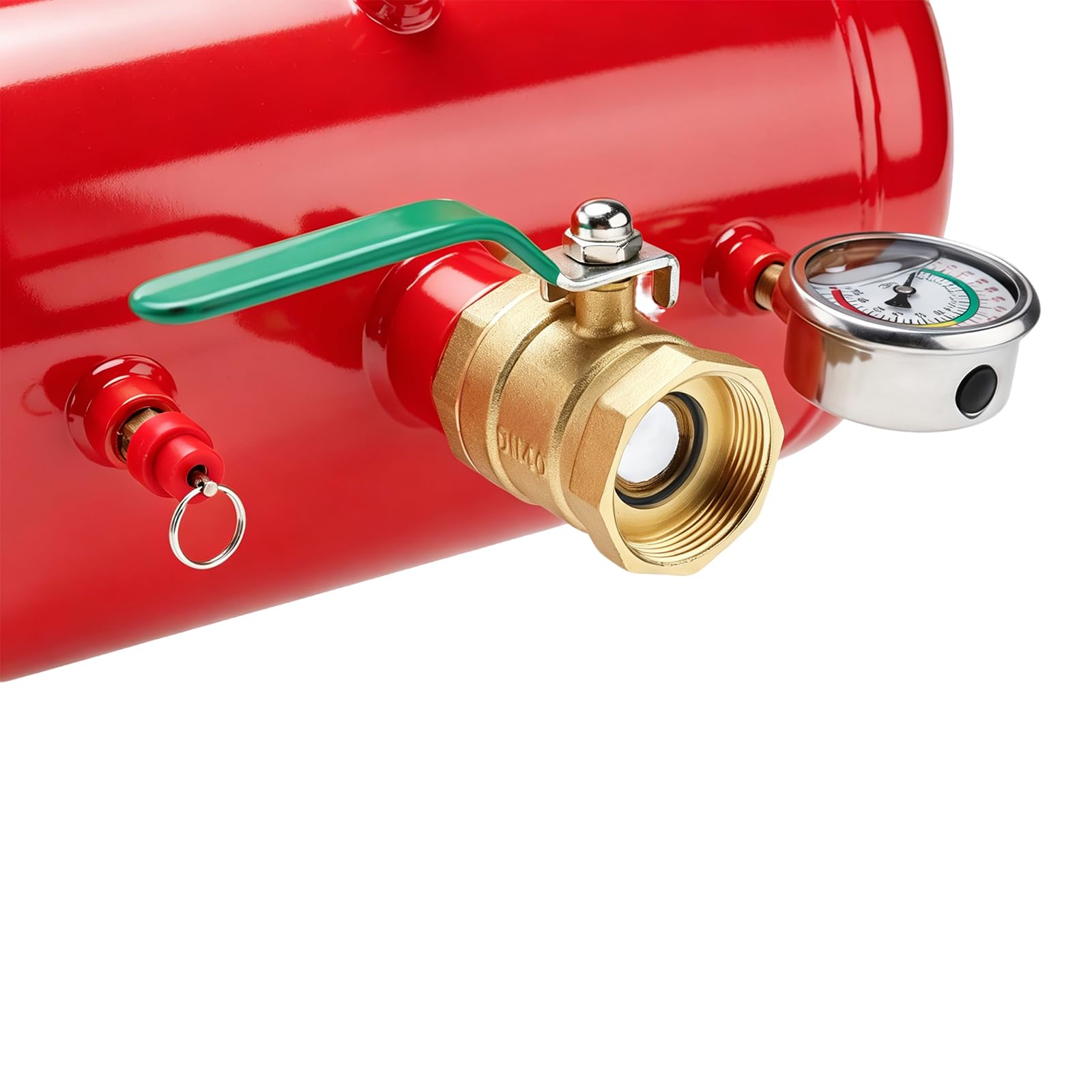 BOOMSTART Gonfiatore per pneumatici da 20 l, 6-8 bar, cannone ad aria in acciaio, per pneumatici Bazooka, con manometro, per camion, auto (rosso)