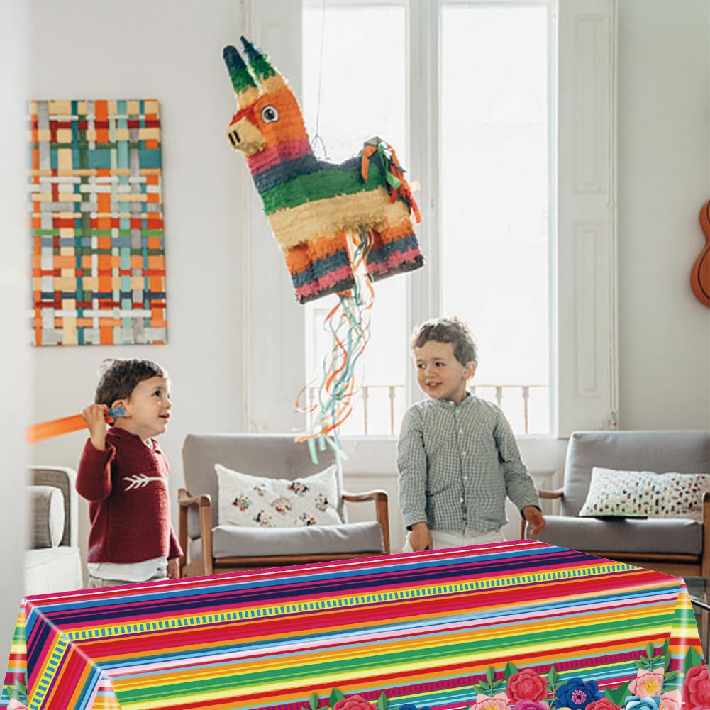 Embhlitfe 2 tovaglie messicane per feste, decorazioni per feste messicane Cinco De Mayo, 137 x 274 cm, tovaglia in plastica floreale per feste messicane, decorazioni per la tavola