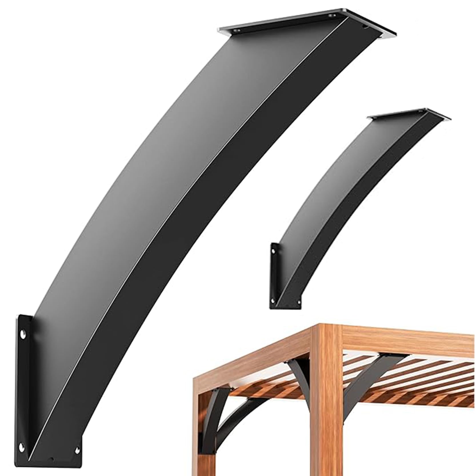 LQSYBHD 45 Degree Angle Support Brackets Wood Post and Beam Angle Support Brackets 45 Degree Corner Braces Inside Joint for Gazebos Treehouses Cabins and Patios(Size:2pcs)