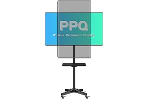 Rolling TV Stand with Height Adjustable Shelf for 23-55'' Flat Curved TVs