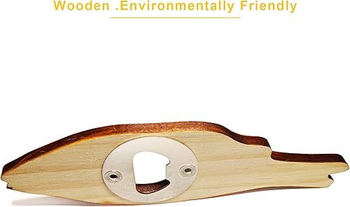Miniatura 2 de Abrebotellas en forma de pescado de madera clásico - Encanto natural único de un abrebotellas de cerveza (2PCS)