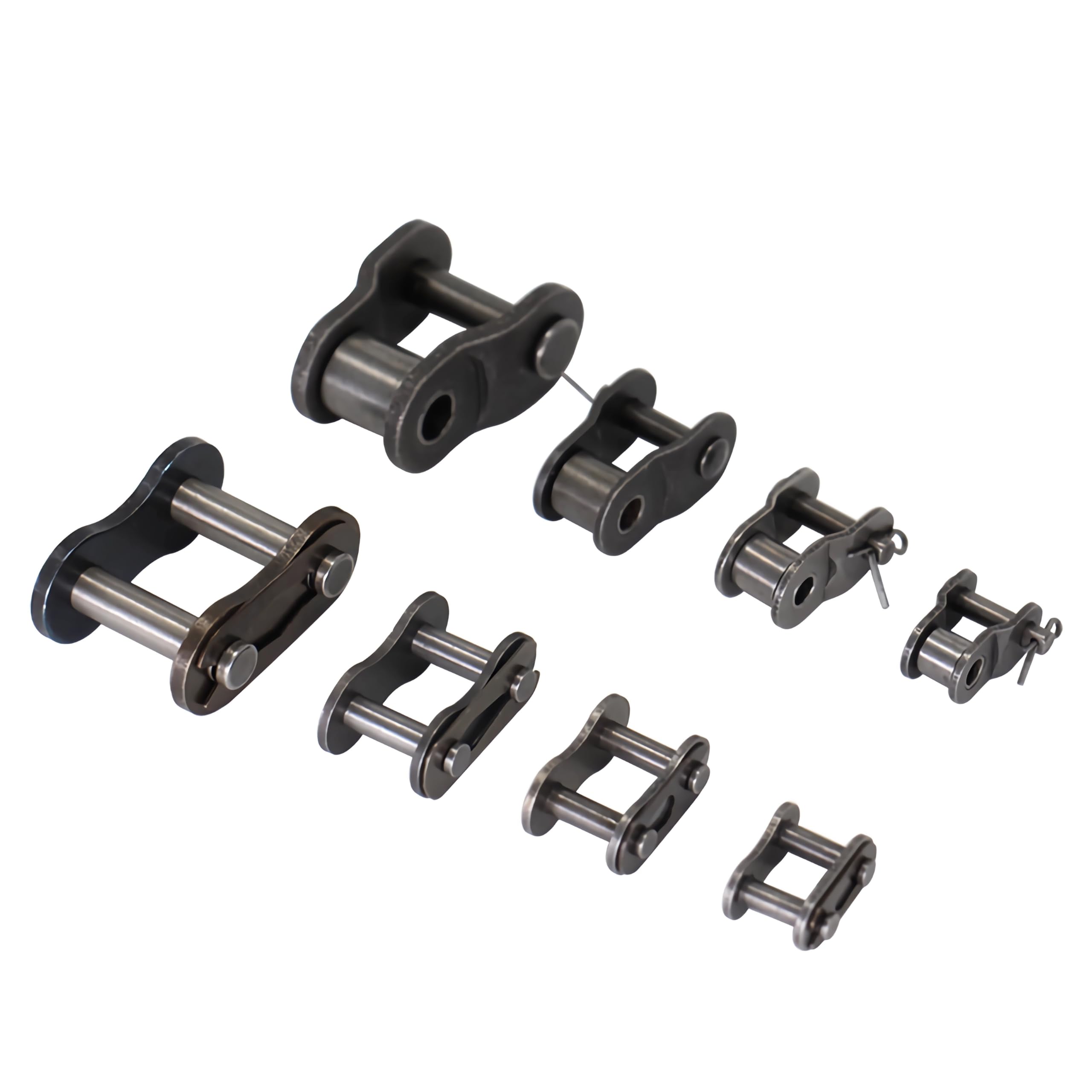 10 eslabones de cadena de rodillos 05B, eslabones de manivela de acero al carbono de paso de 5/16 pulgadas, conector de extremo de cadena estándar para cadena 05B