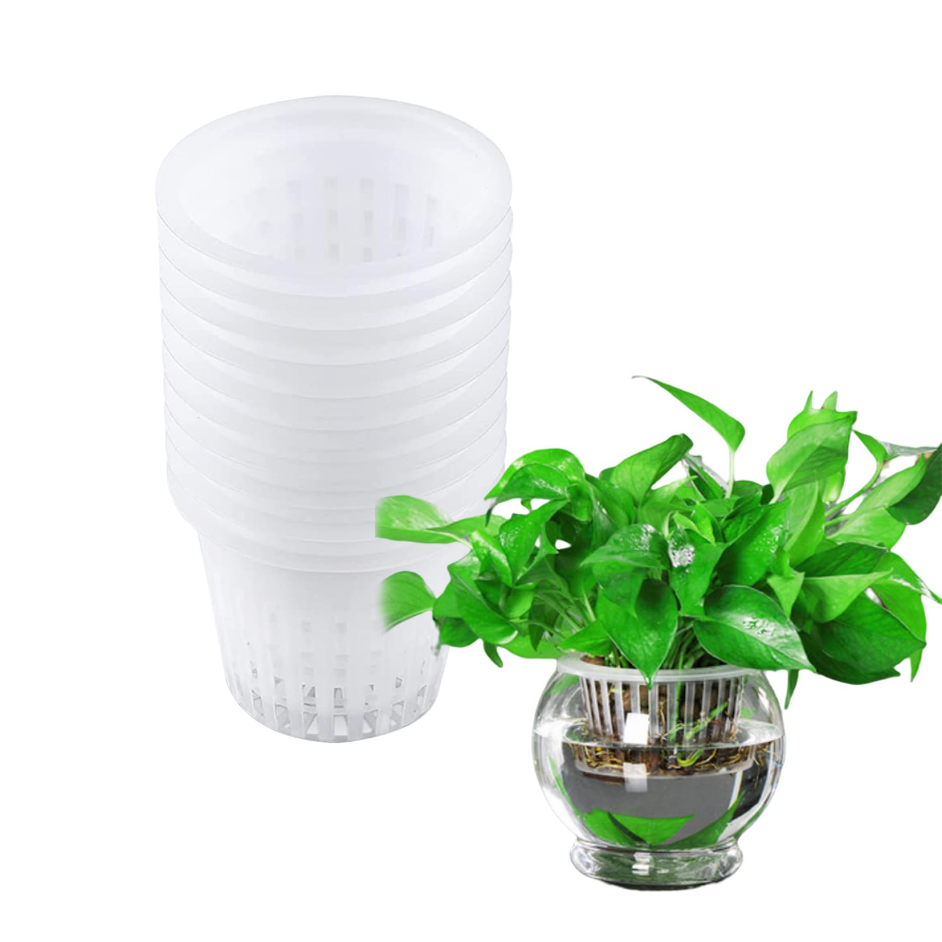 CAKEEYUM Orchid Pot Garden Net Cups Pots Hydroponic Planting Mesh Pot Net Basket Plant Nursery Pots White 10PCS orchid, hydroponics cup, planting mesh, hydroponic basket