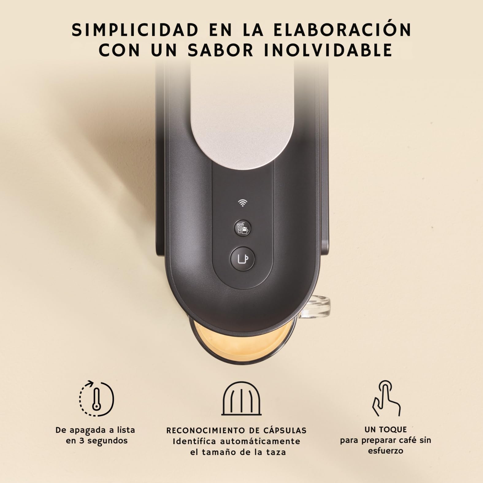 KRUPS Nespresso Vertuo Up, Cafetera de Cápsulas, Depósito 1,4L, Negra | 7 Tamaños de taza, Nespresso Smart, Lista en 3 segundos, Apagado automático, Cápsulas Nespresso Vertuo, XN9408
