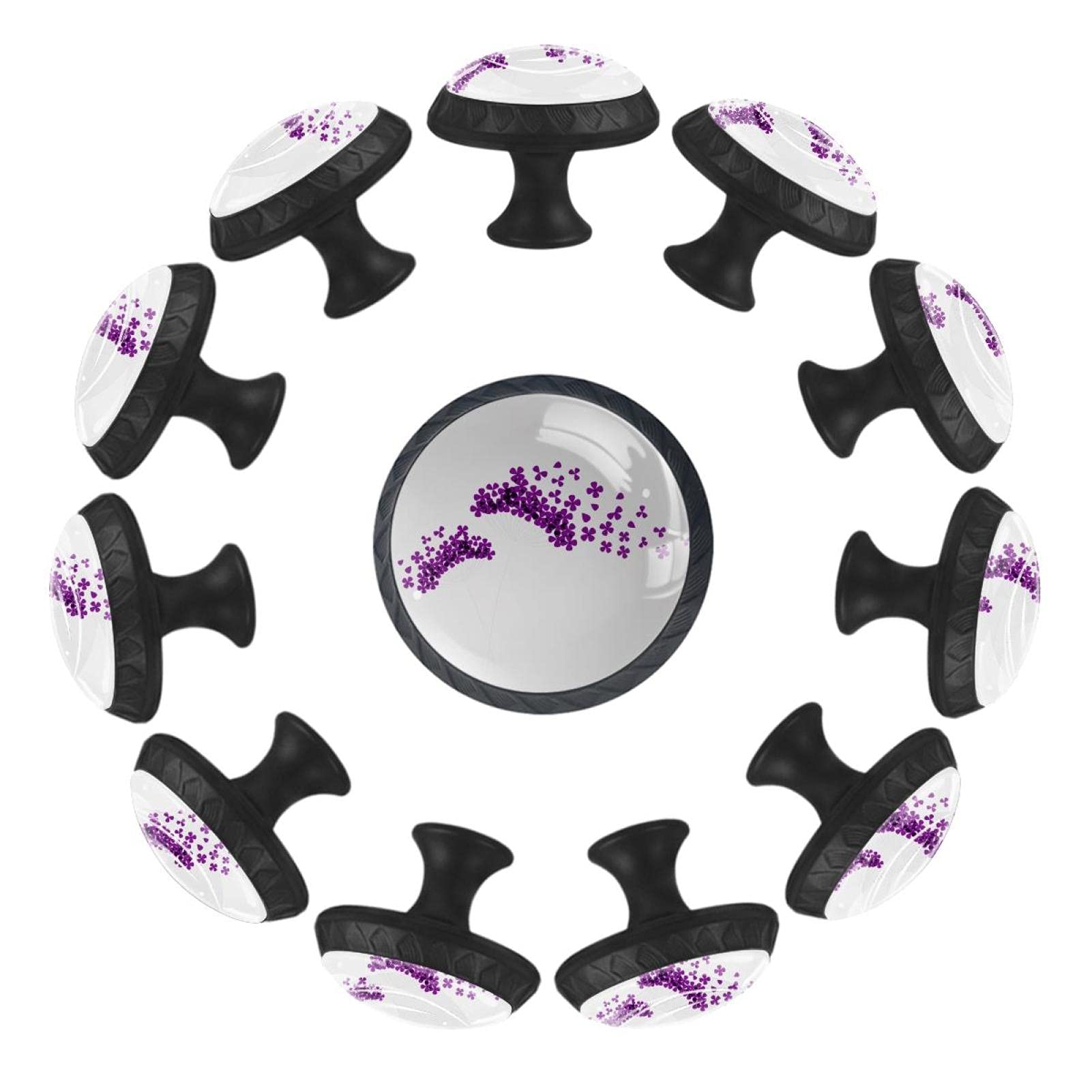 Boutons de tiroir ronds pissenlit lilas 35mm lot de 12 pièces pour customiser vos meubles