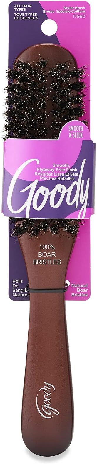 Goody Styling Essentials Goody Boar Hair Brush, Wood, 1-count (1942247) by Goody Styling Essentials