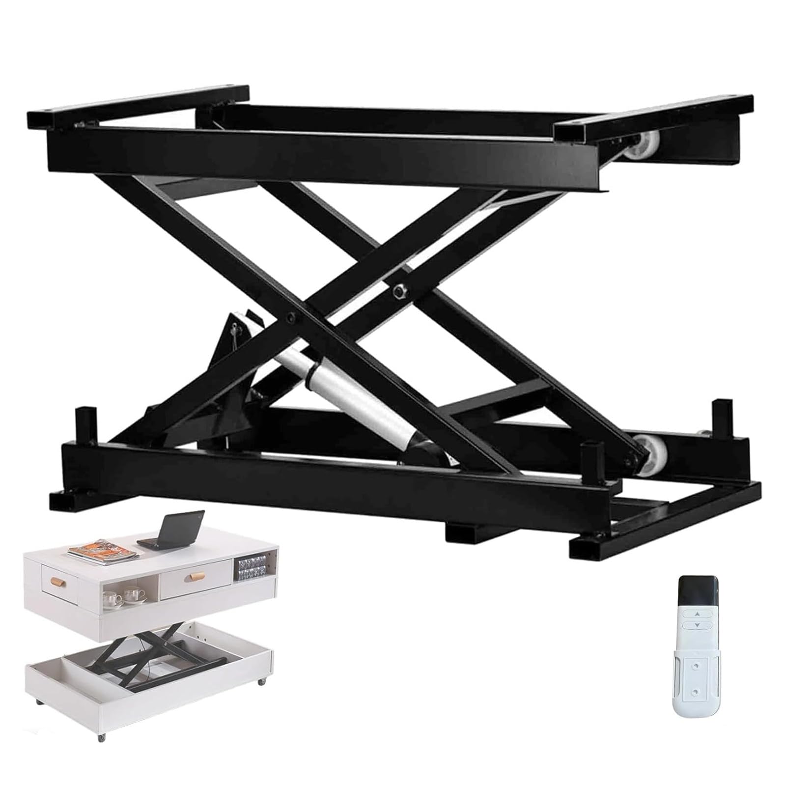 Table élévatrice électrique à ciseaux, plate-forme de travail hydraulique pliante avec télécommande et commande manuelle pour la manutention et le transport, capacité de 50 kg