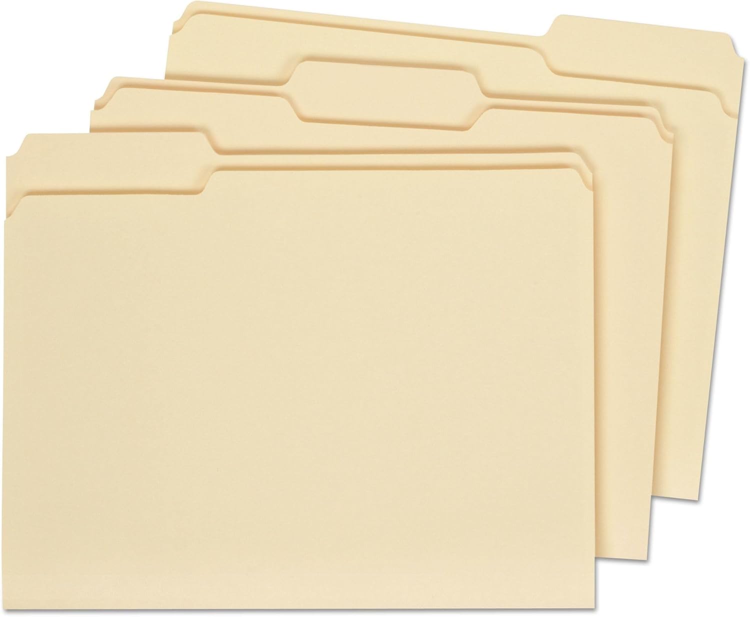 Universal 16113 File Folders, 1/3 Cut Assorted, Two-Ply Top Tab, Letter, Manila (Box of 100)