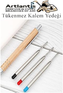 Tükenmez Kalem Yedeği 5 Adet Tükenmez Kalem İçi Yedek Mavi Metal Tükenmez Kalem İçi Okul Ofis Jel Kalem İçi Mavi