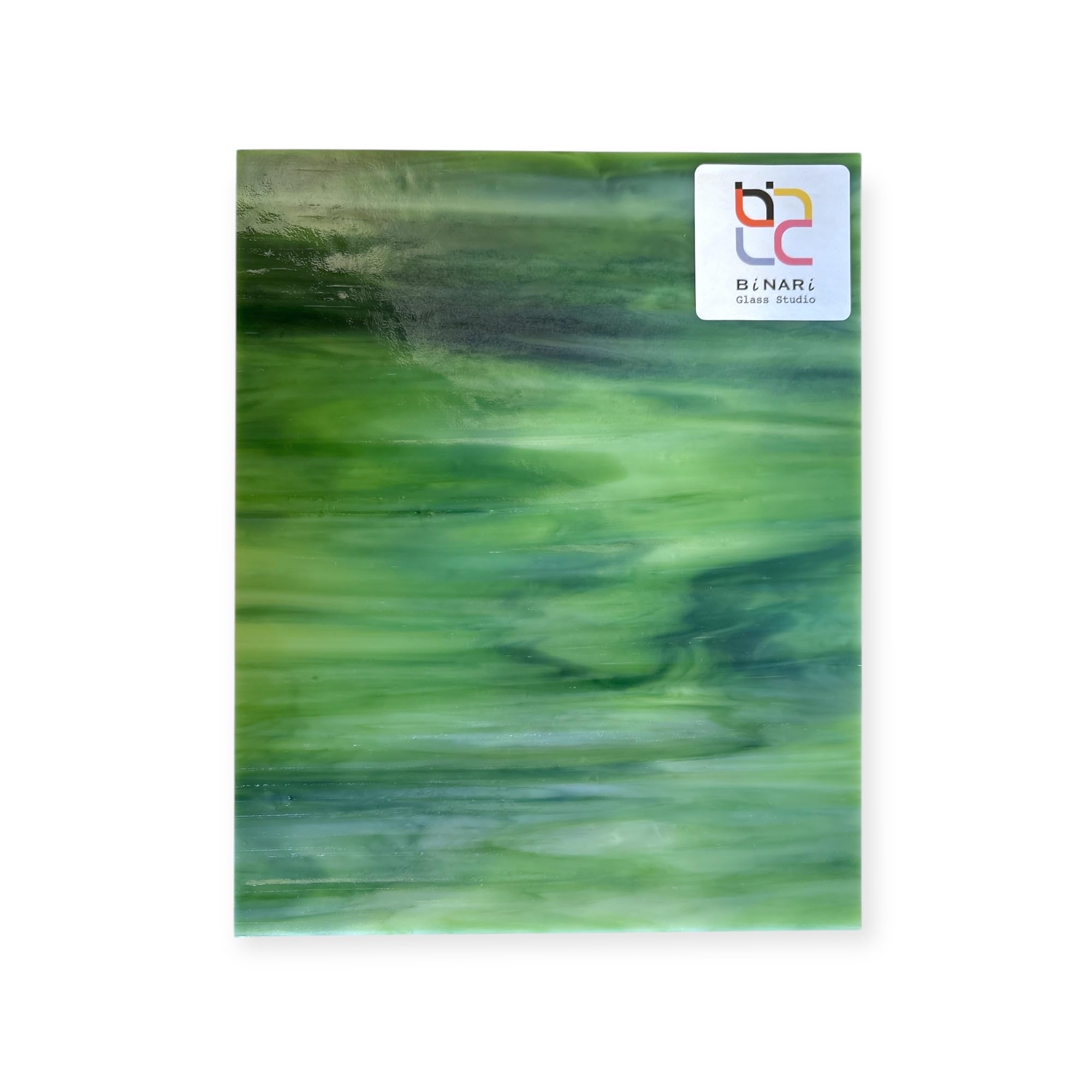 Wissmach Stained Glass Sheet: Dark Green Dense Opal (8"x12"-1 Sheet) by BiNARi Glass Studio-image-36