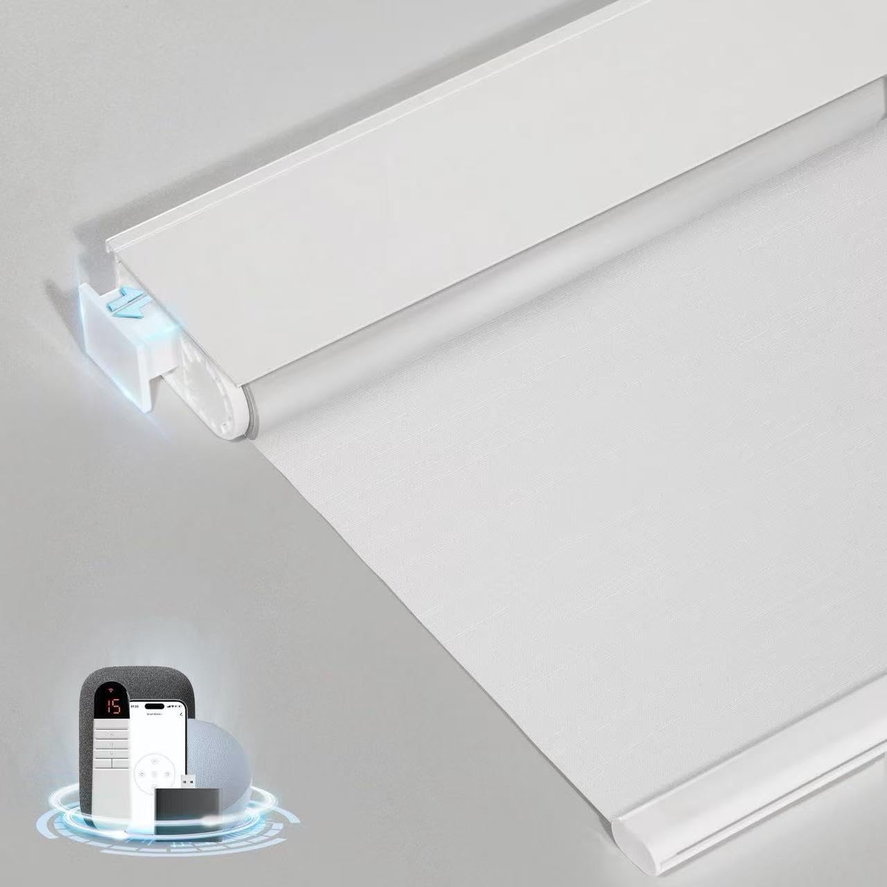 MANSNIX No-Drill Motorized Blackout Blinds with Remote