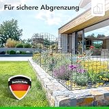 NewHabitat | 15x Teichzaun Steckzaun aus Metall, Anthrazit, 78cm - Erweiterbares Zaunset für Garten, Teich, Pool und Tiergehege