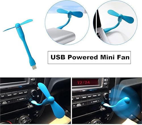 Miniatura 3 de Sokelinn-six Ventilador flexible USB, mini ventiladores de refrigeración portátiles alimentados por USB para banco de energía, portátil, cargador de