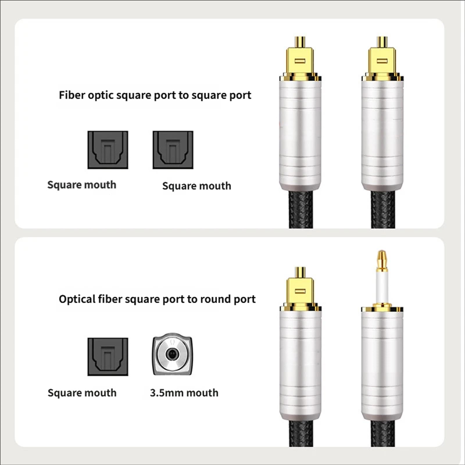 Cavo audio ottico digitale con connettori placcati in oro 24 K per trasmissione del suono ad alta fedeltà al sistema home theater