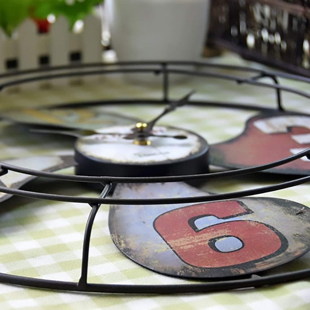 Wall Clock Retro Style Creative Wall Clock Iron Fan Shape Living Room Bedroom Wall Clock Home Wall Decoration Clock Quartz Clock