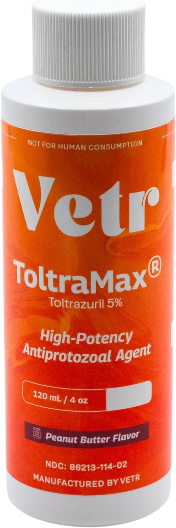 Toltrazuril 5.0% for Horses, Dogs, Cats, 120mL/4 Ounce, for Non-Food Chain Animals, Peanut Butter