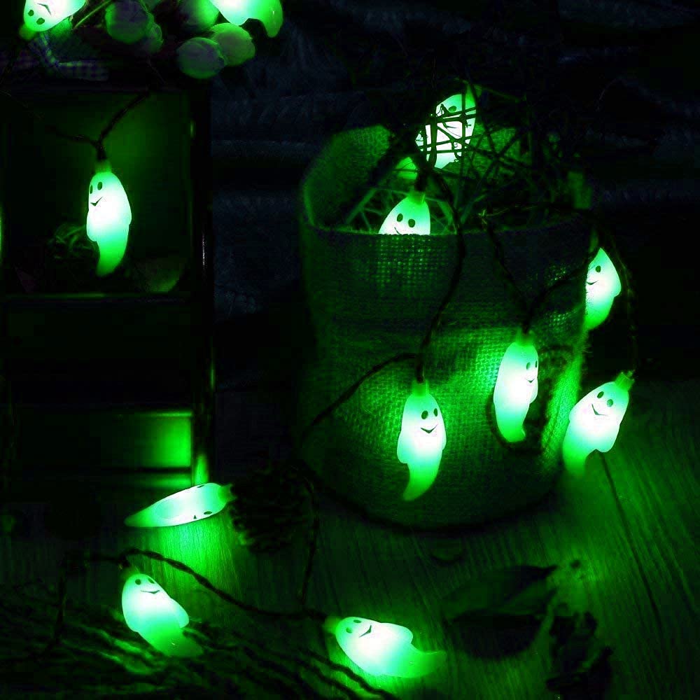 Guirnalda de luces solares fantasmas para exteriores, 22 m, 200 LED, guirnalda de luces solares de fantasma, impermeable, 8 modos para jardín y patio (verde)
