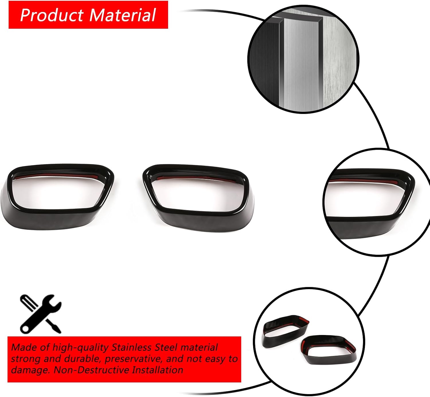 YIWANG Stainless Exhaust Muffler Tail Pipe Trim Cover For BMW X5 F15 X6 F16 2014-2019 Tail Throat Vent Decorative Accessories(Suitable For M Sports Version）