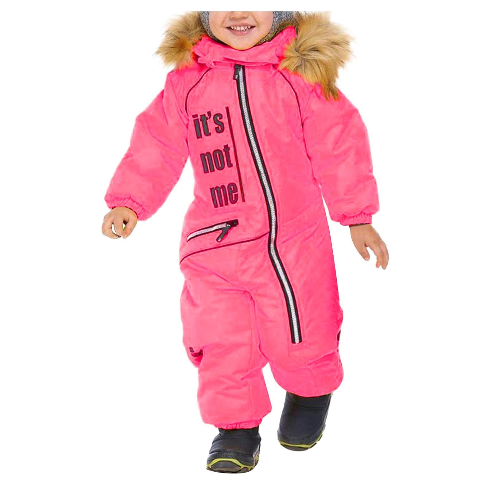 Mono Térmico de Esquí para Niñas Traje de Nieve Infantil con Capucha Extraíble Abrigo Invierno A Exteriores