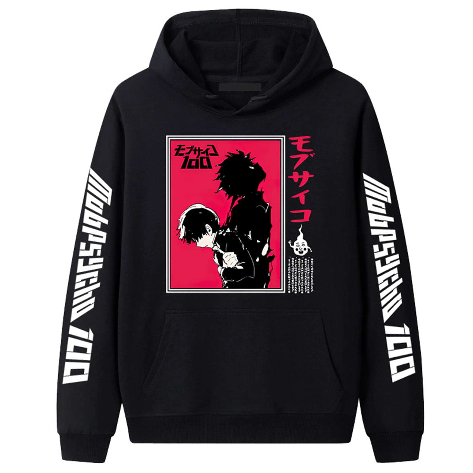 keephen Mob Psycho 100 Hoodie Sweatshirts for Women Men Anime Kageyama Shigeo Cosplay Costume Drawstring Pullover Hooded Sweatshirt with Pocket
