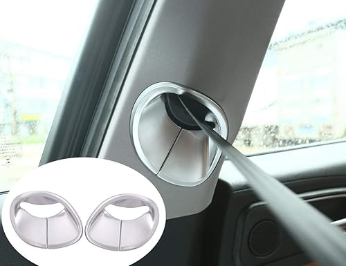 YIWANG Cubierta de cinturón de seguridad frontal interior ABS cromado estilo fibra de carbono 2 piezas para Alfa Romeo Giulia 2016-2020 Accesorios