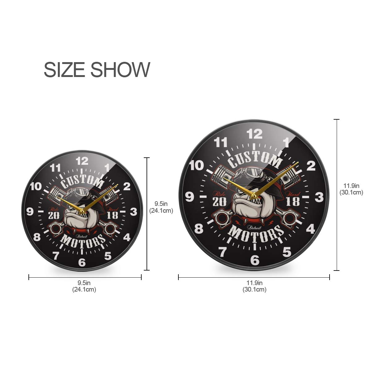 1pz orologio da parete per moto vintage silenzioso a batteria con design di per casa, cucina, soggiorno, camera da letto pollice aa batteria (non ) - casa e cucina