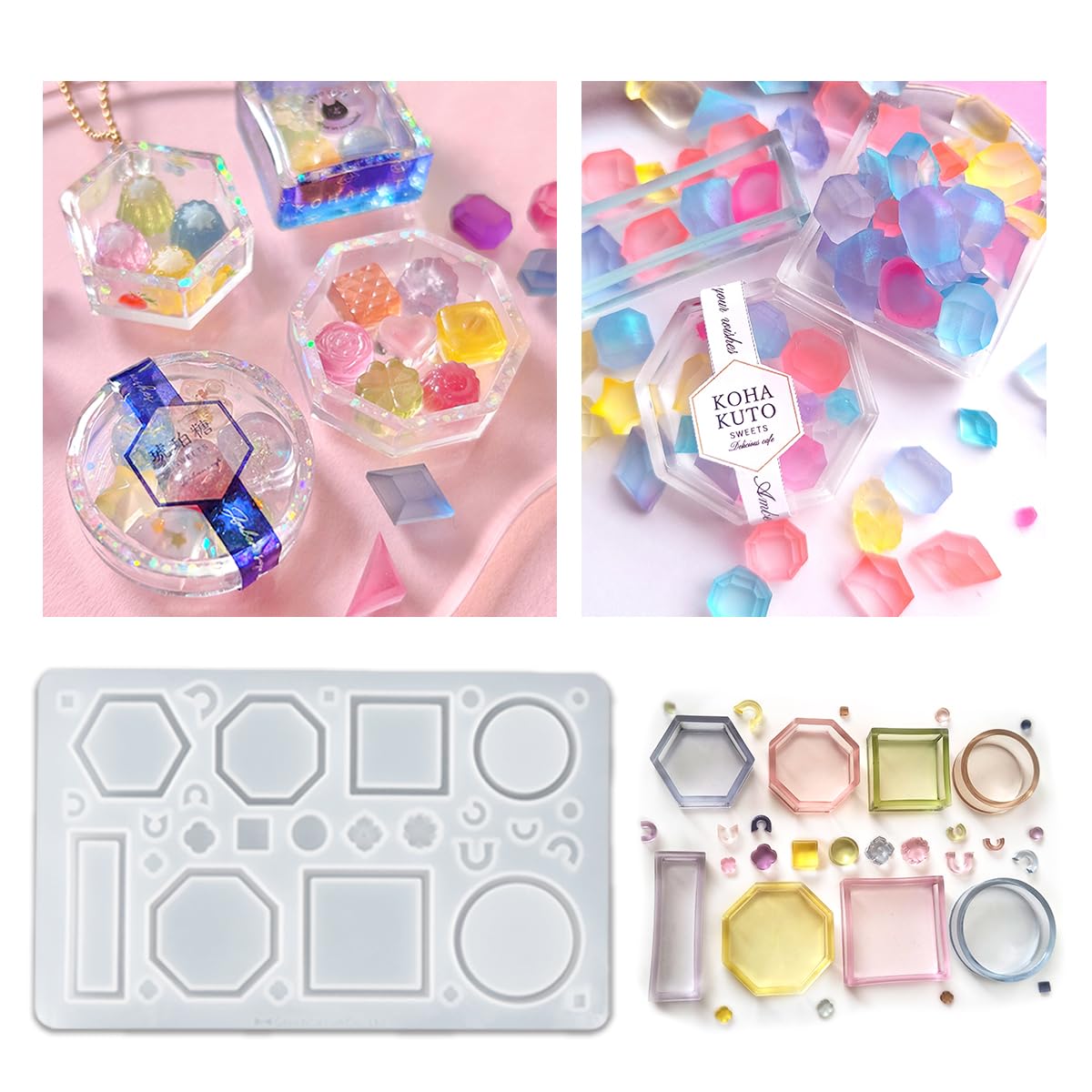 Amazon.co.jp: GreenOcean 琥珀糖の箱 シリコンモールド レジン型