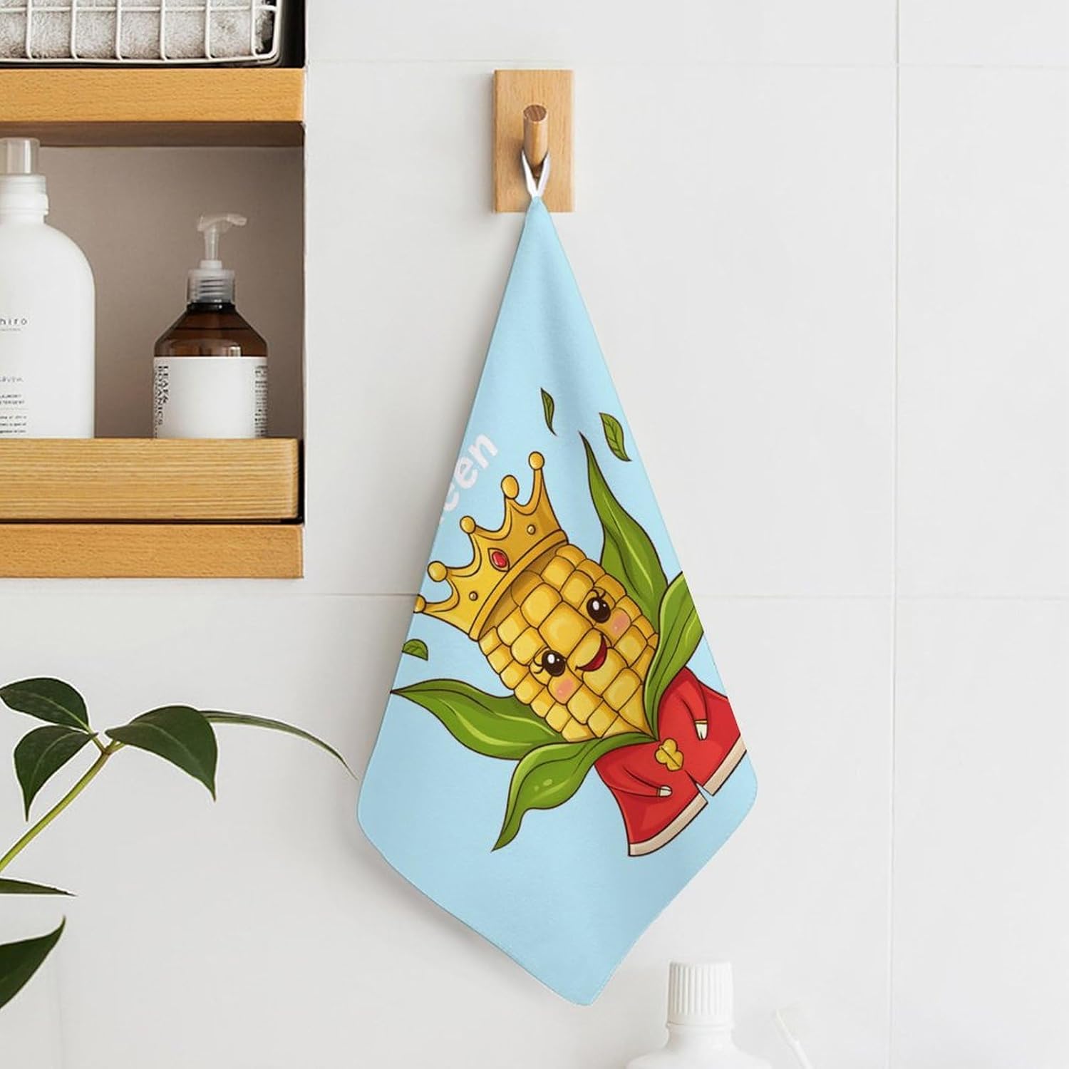 Corn Queen Towel Hand Towels Decorative Towel for Bathroom Kitchen Shower Gym 4PCS