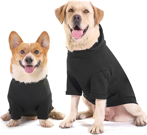 Miniatura 2 de Sudaderas con capucha para perros grandes y medianos, ropa con agujero para correa para perros, ropa de bulldog pitbull (sudadera con capucha para