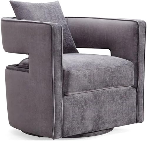 TOV Furniture Kennedy - Silla giratoria de terciopelo hecha a mano, color gris