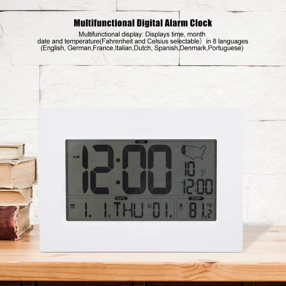 Termómetro Higrómetro, multifuncional Color de interior Digital Temperatura Humedad Medidor Reloj Nivel confort Clima(Blue,White)