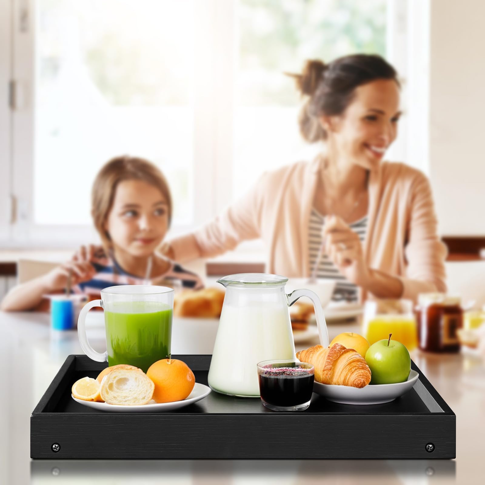 Betttablett aus Bambus mit Klappfen, Frhstckstablett im Bett,  Serviertablett fr die Kche, Serviertablett, Essenstablet, Sofa, Snack  (schwarz) : Amazon.de: Kche, Haushalt & Wohnen