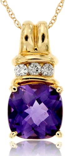 Collar con colgante de piedra natal de diamantes y piedras preciosas auténticas de oro amarillo de 14 quilates para mujer, cadena de 18 pulgadas,